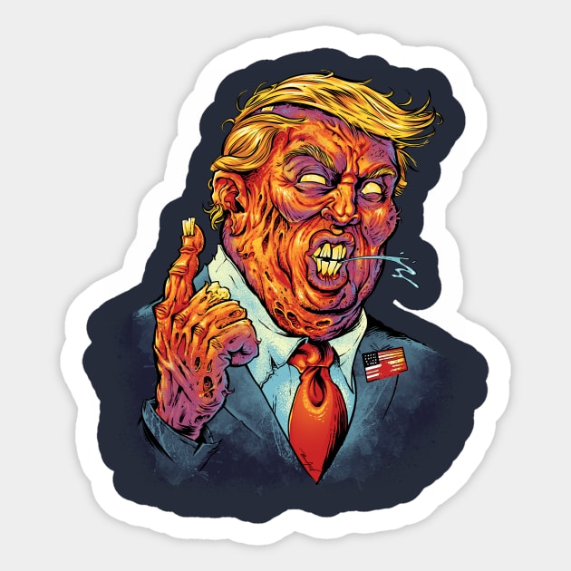 Trump Zombie Sticker by FlylandDesigns